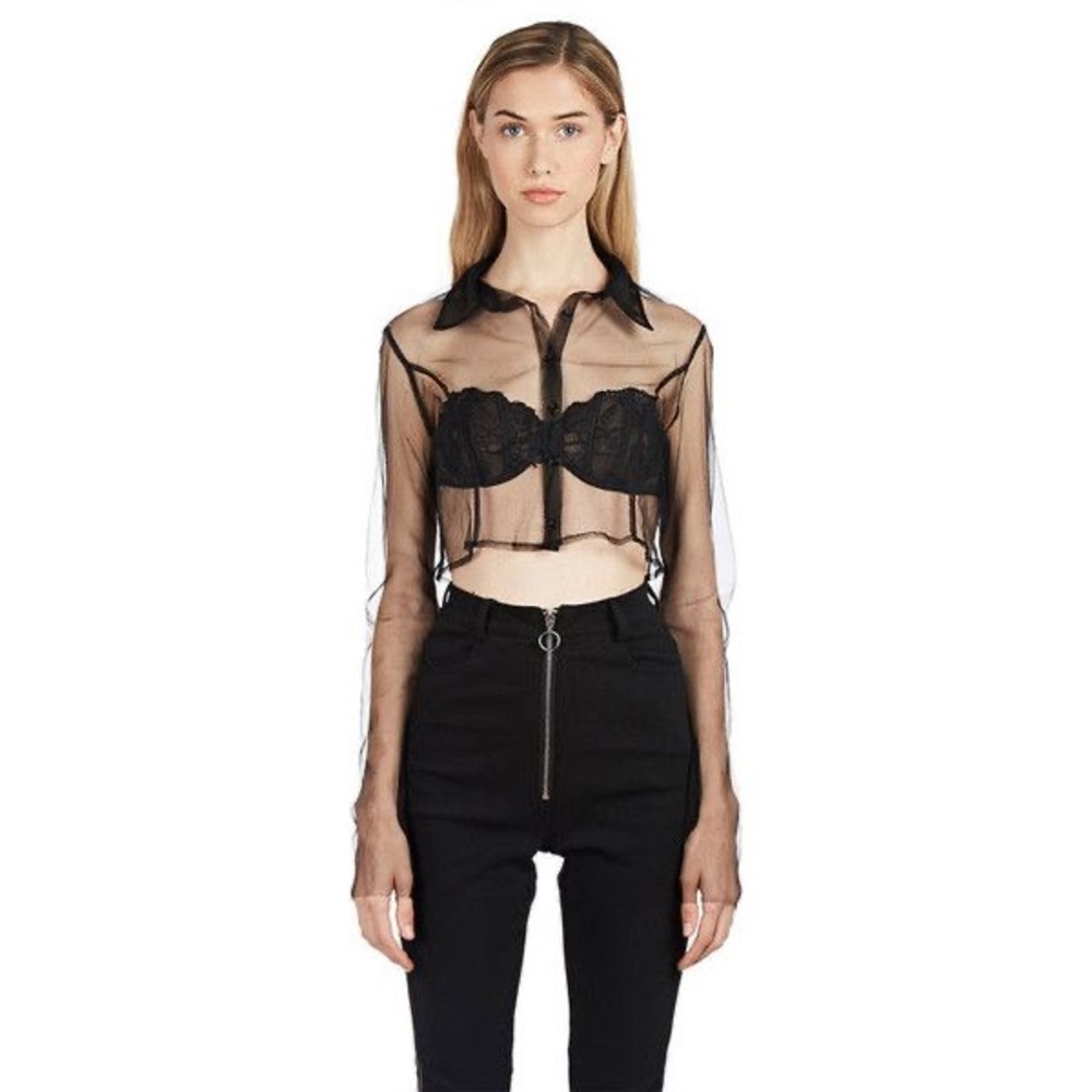 Danielle Guizio sheer mesh top